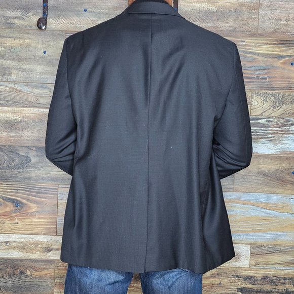 JOE Joseph Abboud Custom Made 100% Wool Black Blazer Sport Jacket Size 44S - Picture 7 of 8